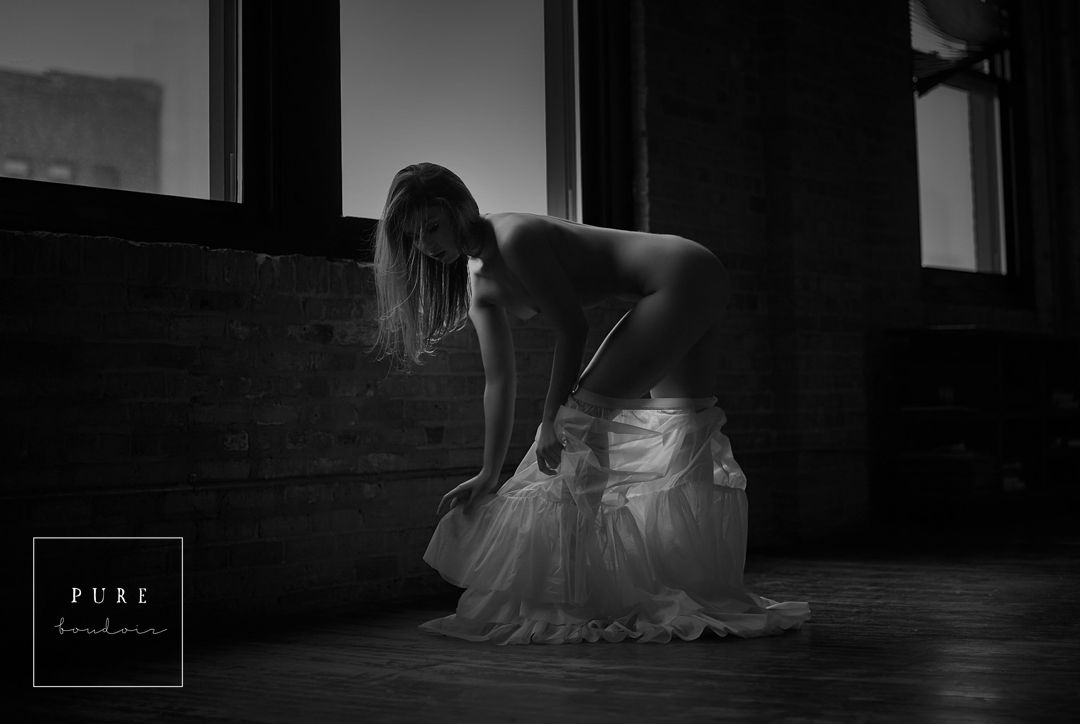 bridal boudoir photo session in west loop studio