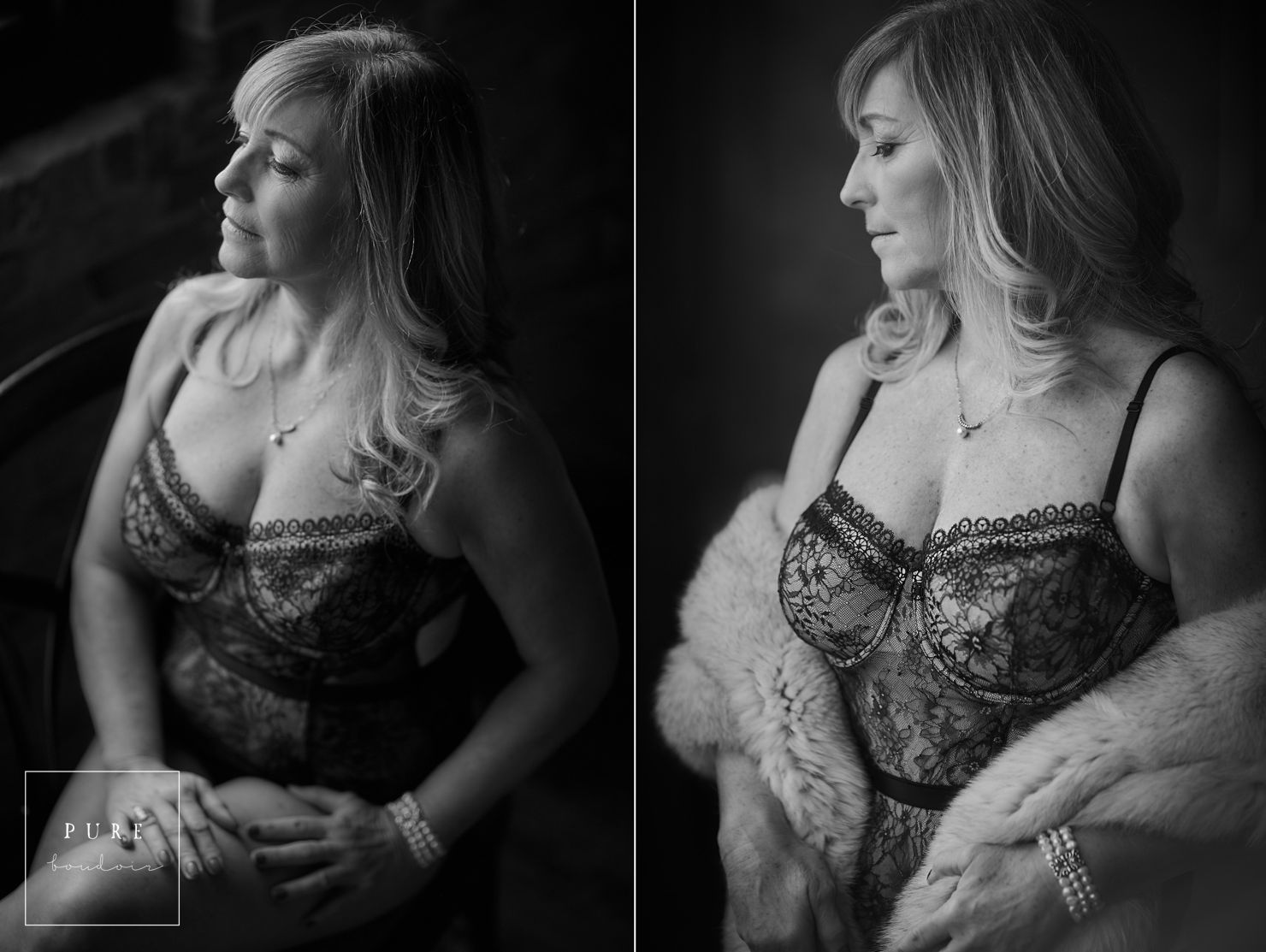 boudoir pictures black and gray mature woman