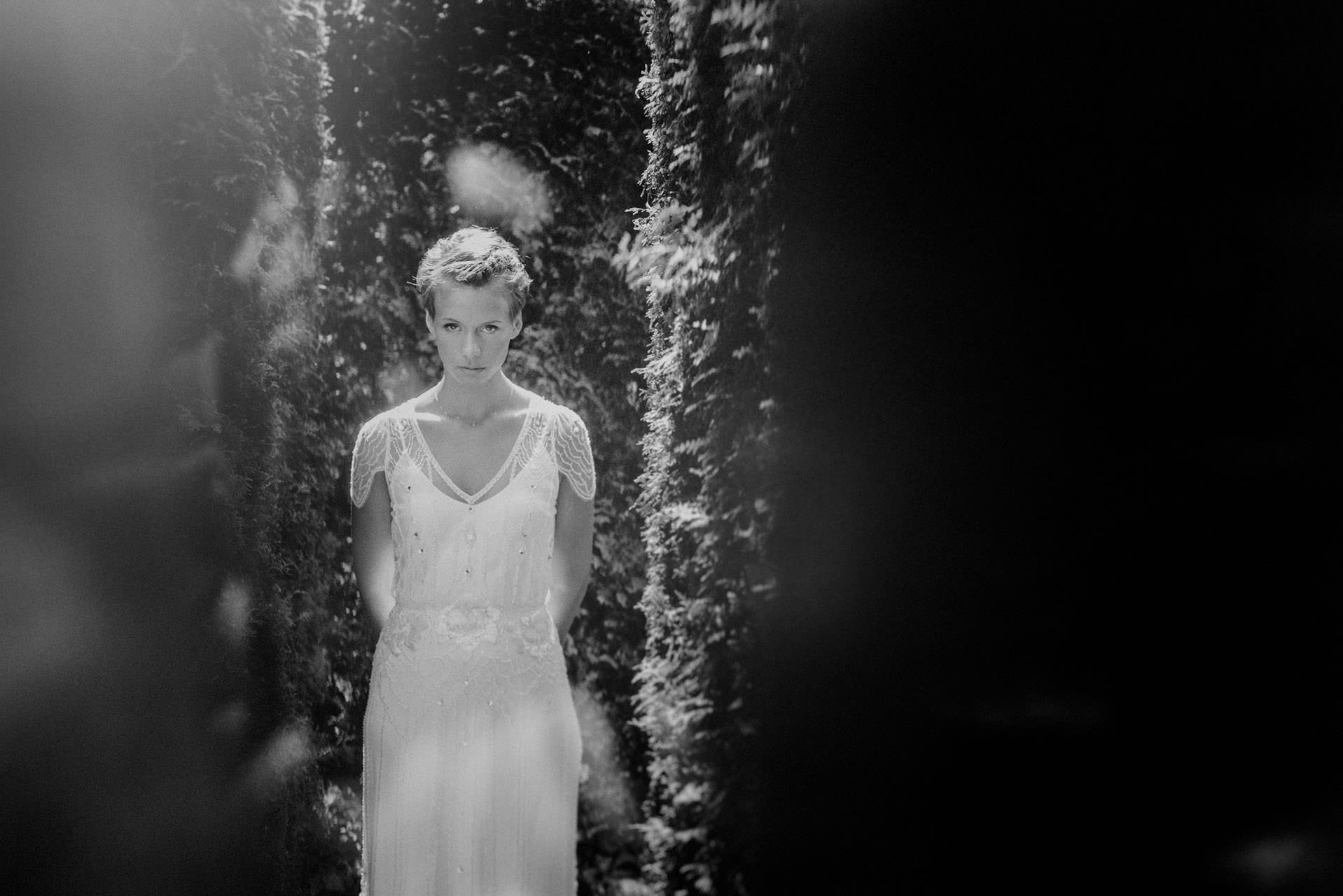 Black and white photography of woman in Rome